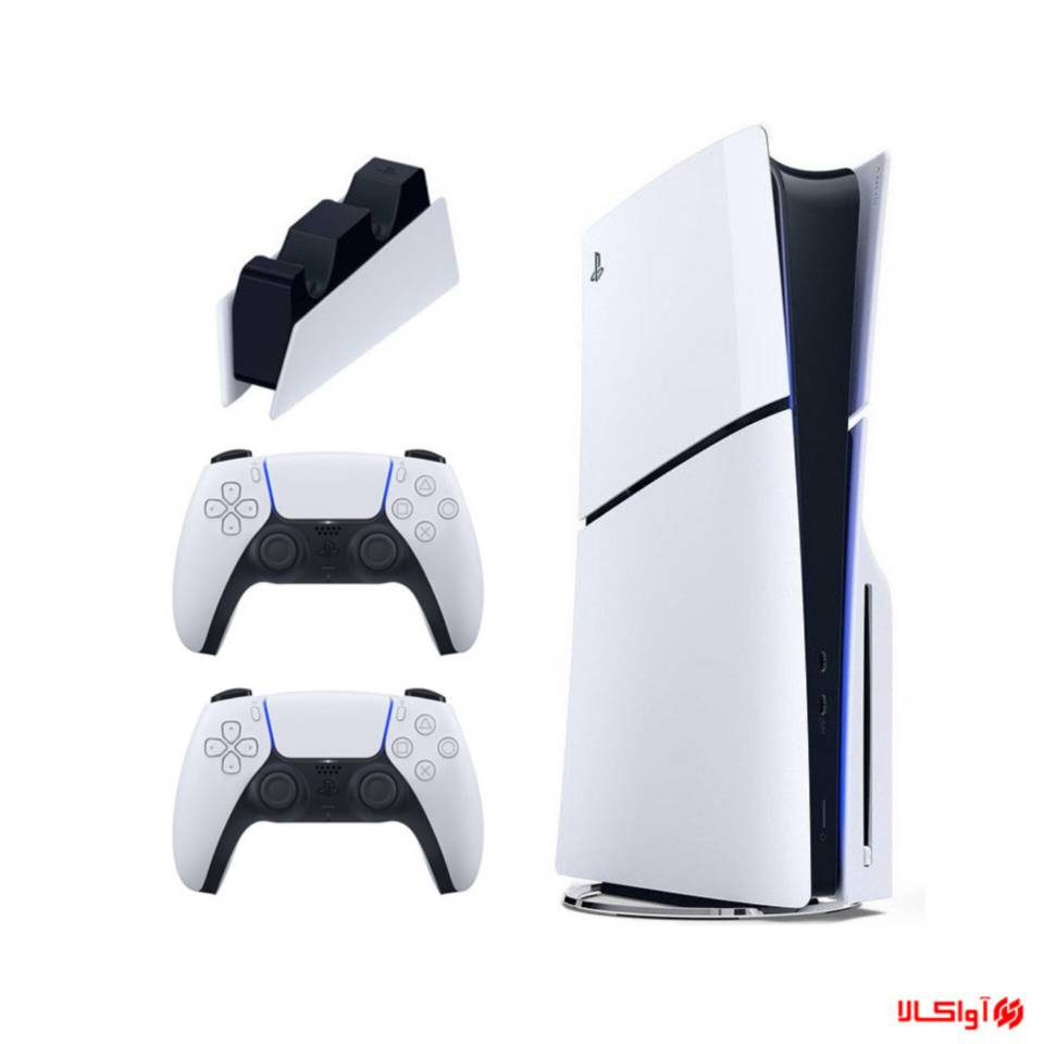 کنسول بازی سونی مدل PlayStation 5 Slim ظرفیت یک ترابایت ریجن 2016A اروپا به همراه دسته اضافی و پایه شارژر